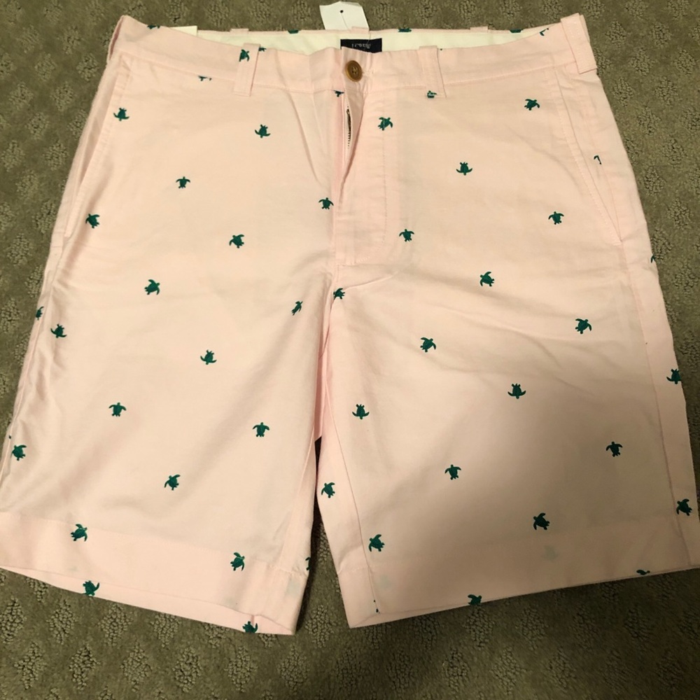 NWT J Crew Sunwashed Oxford shorts with Turtles